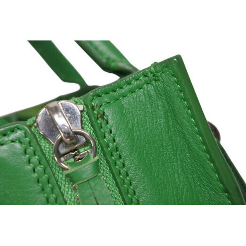 BALENCIAGA Paper Handbag Green Leather - Picture 5 of 8
